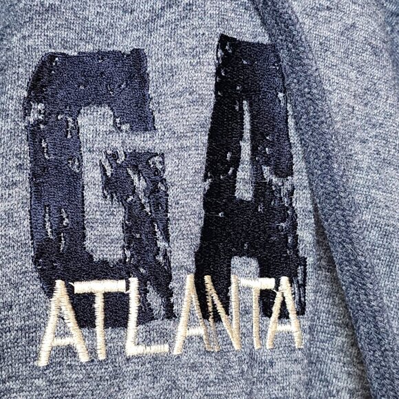 Ragwear U.S.A. Cotton Poly LS 1/4 Zip Pullover Atlanta GA Fleece Lined Hoodie M - Picture 8 of 16
